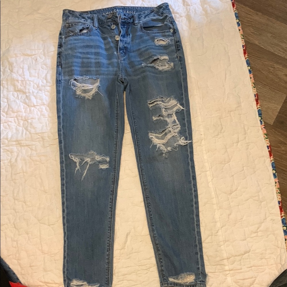 American Eagle Outfitters Blue Skinny Jeans Distressed Style